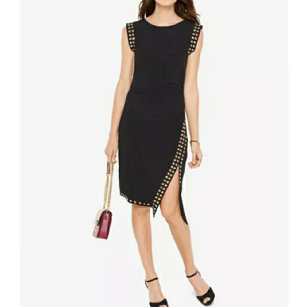 Michael Kors Little Black Dress w/gold studs